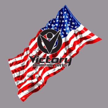 Youth USA Wavey Flag with Victory Martial Arts Logo (White in design will NOT print) Design
