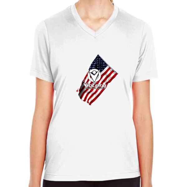 Ladies Victory Wavy Flag T-shirt Thumbnail