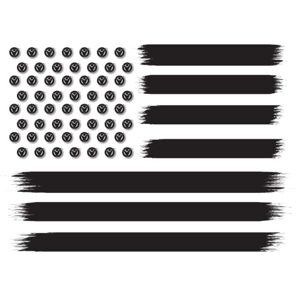 USA Flag with Victory Martial Arts Logo as the Stars in Black Thumbnail