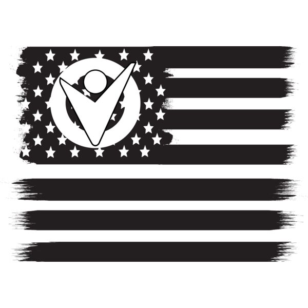 USA Flag with Victory Emblem among the Stars in all black (white does not print) Thumbnail