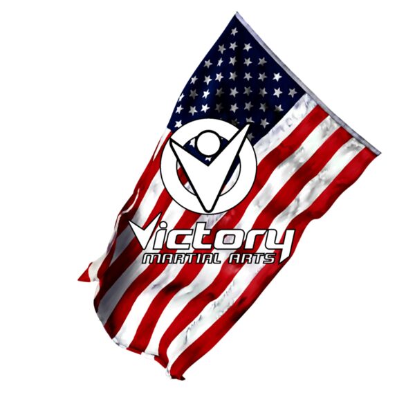 US Flag Victory White Outlined Thumbnail